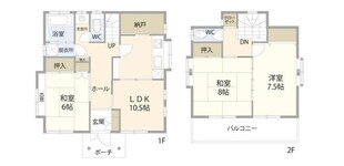 松戸市栄町5丁目戸建の物件間取画像